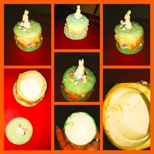 Vintage Enesco Bunny Trinket Box w/lid